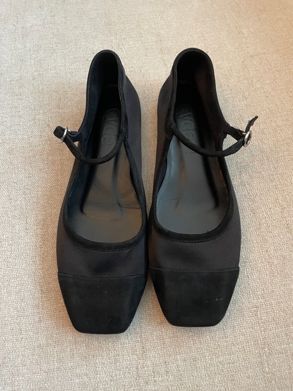 Ayede Uma Cap Toe Satin Mary Jane Flats- Size 6.5